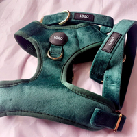 Vente en gros de harnais pour chien de marque privée en velours de Noël Fabricants UK Ensemble de laisse et harnais de luxe pour animaux de compagnie