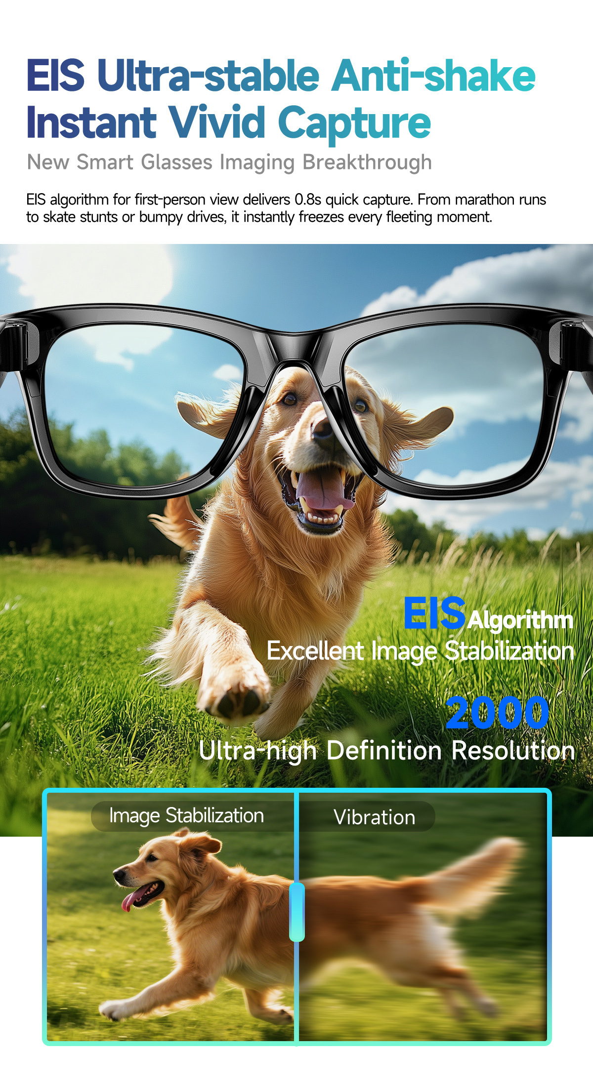 Smart AI Glasses with HD Camera Translation Music Player Phone Calls App Control Photo Video W610 · image 3
