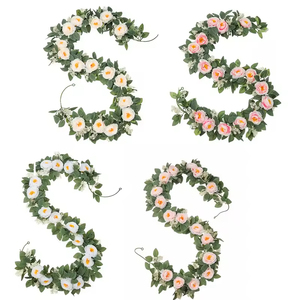 Décoration murale haut de gamme en rotin pivoine pour mariage, fleurs artificielles, feuilles de rose et camélia simulés - Product Image 5