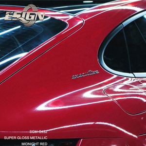 Rouleau de film d'emballage de voiture auto-adhésif en PVC rouge minuit métallique super brillant auto-cicatrisant durable avec fonction de changement de couleur - Product Image 6