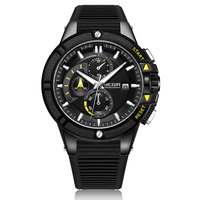 Montre chronographe sport pour homme, quartz, multifonction, étanche, avec bracelet en silicone et affichage de la date