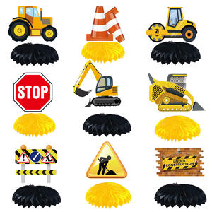 ชุดป้ายแบนเนอร์ตกแต่งเค้กสำหรับงานปาร์ตี้วันเกิดแบบมีตัวอักษรวิศวกรรมมีตัวอักษรแบนเนอร์สำหรับรถขุดโต๊ะของหวาน - Product Image 2