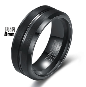 8mm bordes biselados ranurados venta al por mayor negro oro azul <span class=keywords><strong>anillo</strong></span> de carburo de tungsteno para hombres mujeres moda compromiso boda banda - Product Image 3