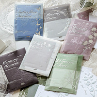 Bloc-notes gaufré en feuille d'argent, série papier à lettres vintage léger pour journal, décoration de base, notes de messages, scrapbooking, papeterie DIY