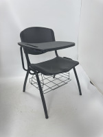 Chaise d'école en plastique avec bureau d'écriture et porte-livres en fil métallique, chaise d'élève en PP durable pour les meubles de classe modernes, écoles