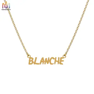 Custom Stainless Steel Jewelry Name Logo Initial Statement Fashion Necklace Movies Anime Font Necklace One Piece
