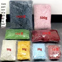 Papier de raphia déchiqueté super économique, enduit d'un côté, 10g, en vrac, pour remplissage de boîtes cadeaux, vente en gros, directement du fabricant de soie