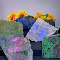 Vente en gros de plaques de cristal naturel mélangées, tranches de pierres précieuses polies, spécimens minéraux, pierres de guérison, plaques plates pour la décoration intérieure