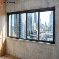 Ventanas Corredizas de Aluminio Insonorizadas Delgadas con Certificación AS2047 de Rolansini, Ventana Corrediza de Vidrio Templado con Doble Acristalamiento