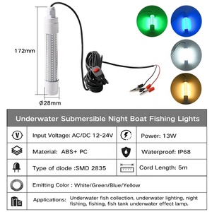 โคมไฟหาปลาใต้น้ำ IP68 12V 36V 13W 16W ใต้น้ำโคมไฟเลี้ยงปลาสีเขียวสีฟ้าสีขาวอบอุ่นเหยื่อตกปลา - Product Image 2