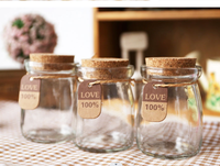 Bocaux en verre de 150ml 200ml 250ml avec couvercle à vis Pot de yaourt Emballage pour lait pouding Desserts gelée Mousse nouilles au chocolat