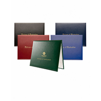 Porte-certificat personnalisé en cuir PU format A5, couverture de diplôme en similicuir uni pour la remise des diplômes