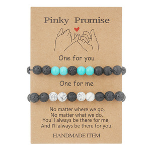 Pinky Promise <b>Couple</b> <b>Bracelets</b> Natural Stone Beaded Handmade Jewelry Gift for Him Her Unisex Valentine's Day Present - Product Image 5