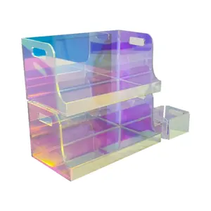 定制批发防紫外线透明丙烯酸尺寸方形无盖立方体丙烯酸展示储物盒