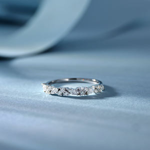 Anillo de Joyería Fina de Lujo para Boda, Clásico, con Diamante Natural de Corte Marquesa, Oro Blanco Sólido de 18K, Personalizado, Entrega Rápida Diaria - Product Image 3