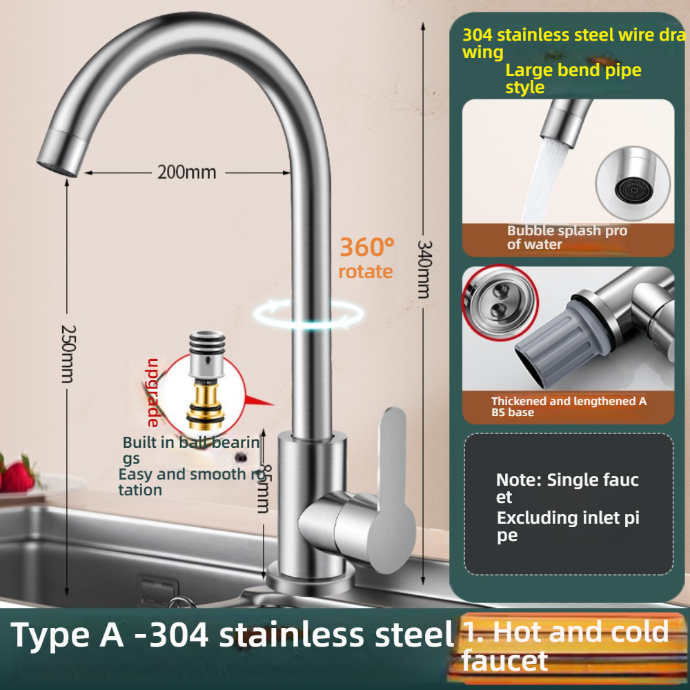 Robinet simple en acier inoxydable 304 de haute qualité