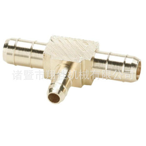 Xiangjia Machinery Brass Pipe Fitting 1/4 In Double Barb Union Tee For Hose Water Plumbing - Product Image 1