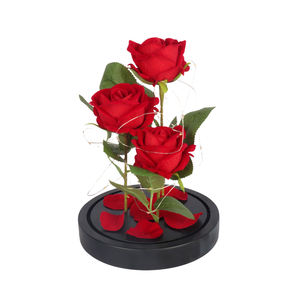 Ingrosso piccolo principe cupola di vetro rosa DIY stile moderno decorazione per la casa con ornamento fiore portacandele - Product Image 3