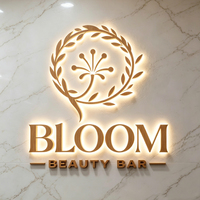 Letrero LED Retroiluminado para Barbería Moderna, Letras Acrílicas 3D, Logotipo Personalizado, Letrero Metálico Iluminado para Tiendas de Peluquería