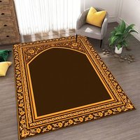 Tapis de prière islamique antidérapant en polyester, à rayures sculptées, pour minorités, vente directe usine