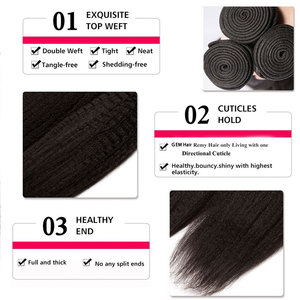 Venta al por mayor de paquetes de cabello virgen indio liso rizado, <span class=keywords><strong>extensiones</strong></span> de cabello humano de doble densidad <span class=keywords><strong>con</strong></span> cutícula alineada para vendedores. - Product Image 4