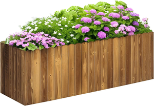 Grande jardinière d'extérieur moderne Jardinière rectangulaire <span class=keywords><strong>en</strong></span> bois <span class=keywords><strong>Pot</strong></span> de fleurs pour légumes et herbes - Product Image 5