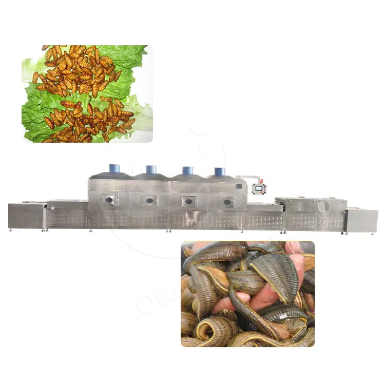 ORME commerciale verme forno cibo automatico soldato nero vermi mosca industriale 150kw Tunnel asciugatrice a microonde