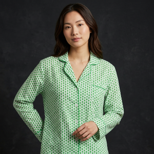 Conjunto de Camisa y Pantalones Cortos de Algodón 100% Estampado, Corte Regular, Manga Larga, Cuello Camisero, Casual, Transpirable, Ecológico, de Secado Rápido para Mujer - Product Image 4
