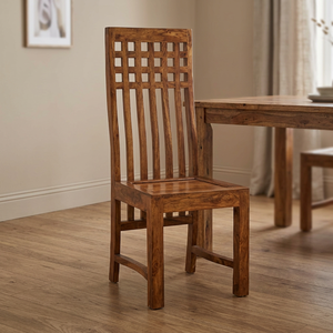 Modern Industrial Vintage Design High Back <b>Dining</b> <b>Chair</b> Metal Frame Indian Solid Mango Wood Legs for Kitchen <b>Dining</b> Room - Product Image 3