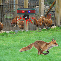 Dispositif répulsif pour animaux infrarouge ABS, alimenté par énergie solaire, étanche, détecteur de mouvement, alarme, 13 sons d'alarme intégrés