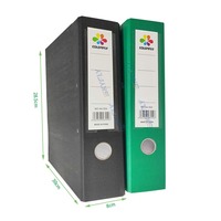 Carpeta de Archivos Clásica de Plástico con Clip de Cartón PVC A4, Cubierta Rígida Transparente Azul y Negra con Bolsillo Trasero