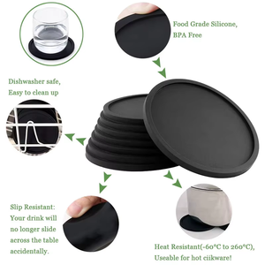 Customizable Round Slate Stone <b>Coaster</b> Set Non Slip <b>Heat</b> Resistant for Hotels and Restaurants Drink Mat Bulk Wholesale Premium Q - Product Image 6