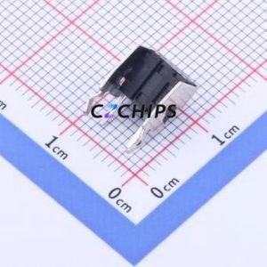 YTS1R0092CBT10 Tactile Switch Bent Lead Through Hole,6x6mm Switch Single Pole Single Throw Round Button 2.5N Right Angle Insert - Product Image 2
