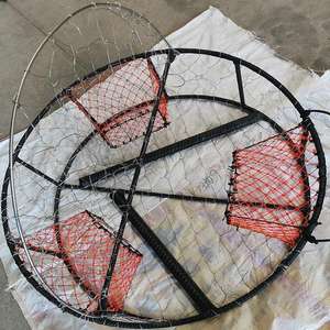 Piège à crabes rond <span class=keywords><strong>en</strong></span> acier inoxydable à 3 entrées, robuste - Idéal pour la pêche commerciale côtière aux États-Unis, au Chili et au Royaume-Uni - Product Image 4