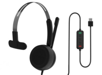 Casque filaire avec micro à perche pour centre d'appels, service client, microphone à réduction de bruit, contrôle du volume réglable