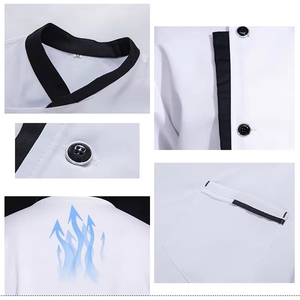 Verano Chef uniforme cocina Hotel café cocina ropa de trabajo camisa de <span class=keywords><strong>manga</strong></span> corta Catering cocinero chaqueta Tops para hombre mujer - Product Image 6
