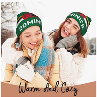 Chapeau tricoté avec drapeau de la Dominique, doux pour la peau, pour femmes et hommes, chapeau tricoté à la mode, chapeaux chauds d'hiver, bonnet de ski extensible et doux, unisexe
