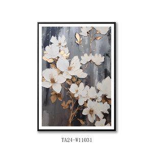 Pintura abstracta de flores, imagen artística impresa en lienzo, marcos de pared personalizados, decoración del hogar, sala de estar - Product Image 3