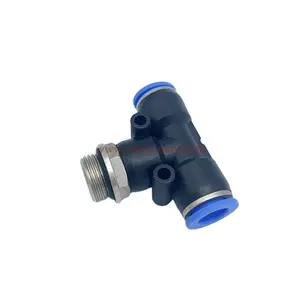 Pb Draad Koppeling Drie Manier Connector Stuk Buis Quick Connect One Touch Air Fittings Pneumatische Tee Fittings