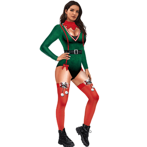 New Phong Cách Giáng Sinh Halloween Cosplay Đảng Bodysuit Dài Tay Áo Vớ Movie Trang Phục - Product Image 2