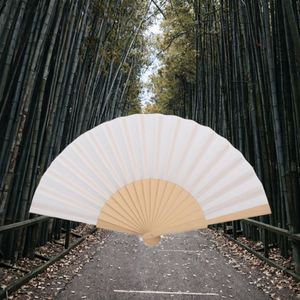 Abanico Plegable de Bambú Vintage de 8 Pulgadas Personalizable, Pintado a Mano, en Blanco para Publicidad, Decoración del Hogar o Regalo - Product Image 3