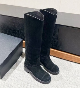 Zapatos de Mujer de Alta Calidad, Zapatos de Cuero de Diseñador de Lujo, Botas de Moda por Encima de la Rodilla, Botas Planas con Punta Redonda para Damas - Product Image 4