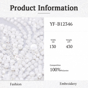 Vendita calda di lusso con perline ricamate in pizzo da sposa in tessuto di maglia abiti da sposa accessori costumi da bagno gonne a maglia in ordito tecnica - Product Image 4