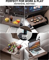 360 °    Table de suspension rotative pour voiture, pour ordinateur portable et porte-gobelet, support multifonctionnel rotatif, accessoire intérieur de voiture