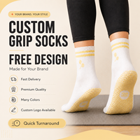 Chaussettes de yoga en coton personnalisées de haute qualité avec logo, respirantes, échantillon gratuit, chaussettes de fitness antidérapantes pour Pilates