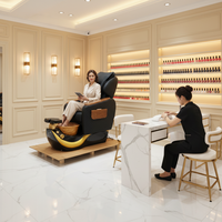 Chaise de pédicure de luxe en promotion avec structure en bois et revêtement en tissu, massage électrique pour spa et salon de beauté, livraison en Europe