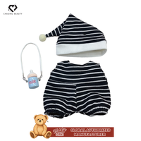 Boneka Beruang Teddy Bergaris Hijau Lucu dengan Gantungan Botol, Mainan Plush Lembut dan Imut, Boneka Penghibur
