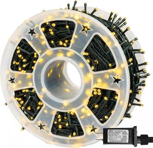 Tsinye 52m240leds đèn giáng sinh ngoài trời không thấm nước ấm trắng chuỗi đèn trong nhà 8 chế độ màu xanh lá cây dây Twinkle Xmas cây ánh sáng - Product Image 1