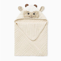 Toalla de Baño con Capucha para Bebé, 100% Algodón Tejido, Cuatro Capas, Suave y Transpirable, Manta Envolvente para Recién Nacidos, para Uso en el Baño