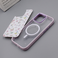 Coque de luxe modulaire antichoc en TPU+PC avec anneau magnétique amovible, finition électroplaquée givrée, pour iPhone 14 Pro, 15, 16 Pro Max